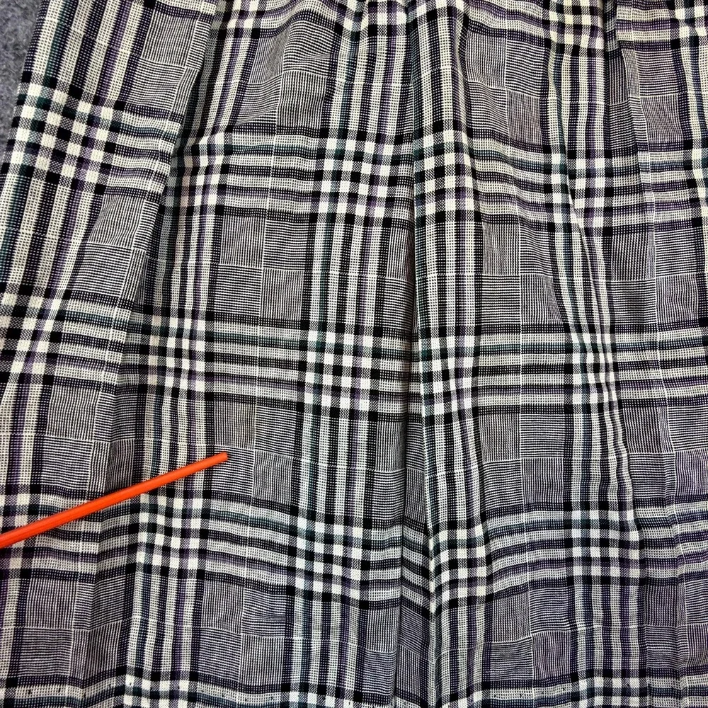Vintage Mixed Blues A-Line Skirt‎ Womens 11 Black White Plaid Pleated Preppy 90s